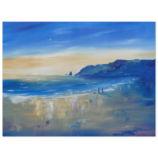 Constantine Bay Cornwall coastal oil painting fine art print